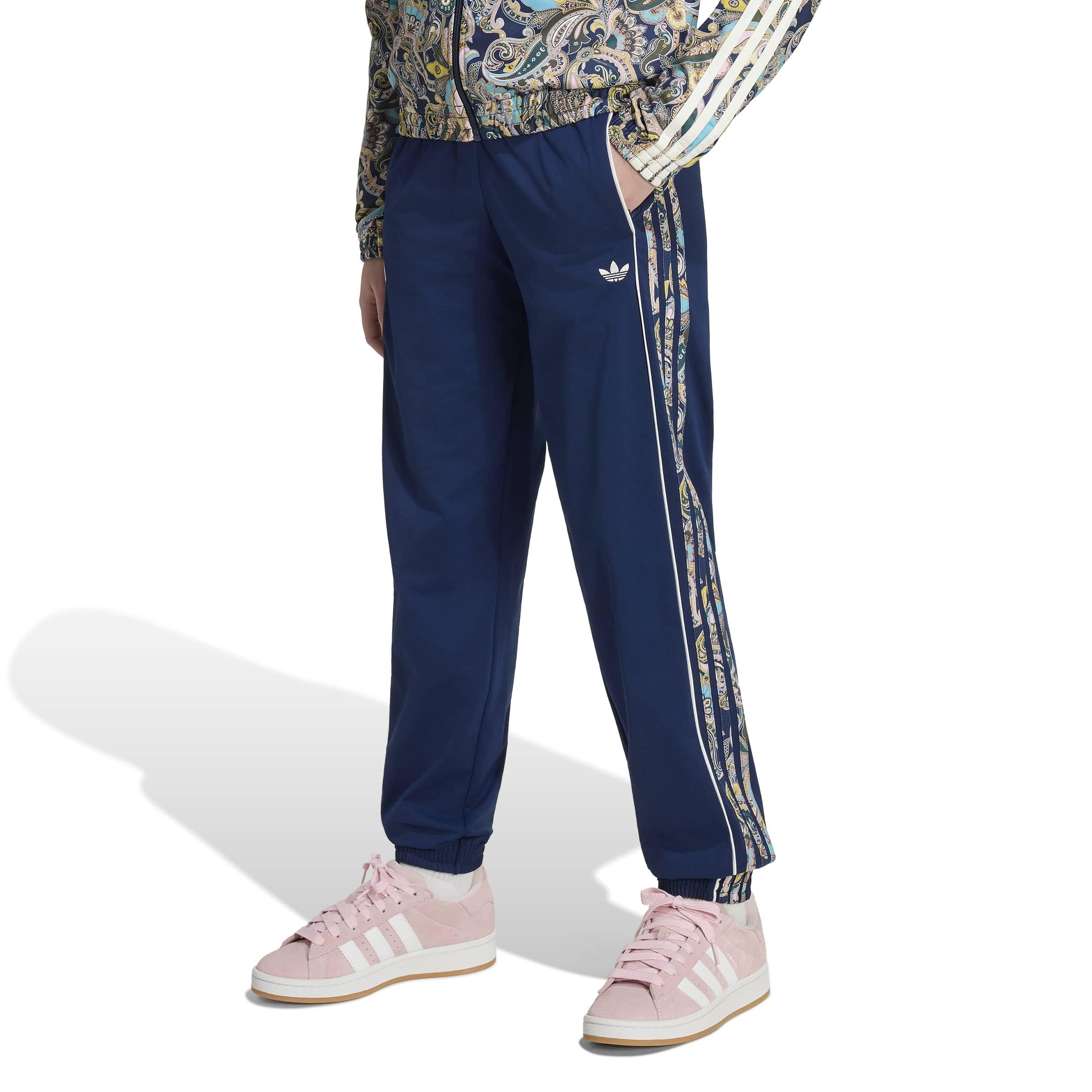adidas Originals Big Girls' Loose Paisley Track Pants - Navy - NAVY